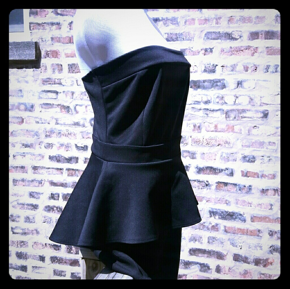 Black Peplum Mini Dress